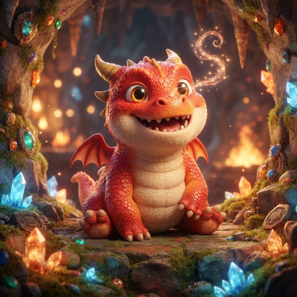 Illustration of Blaze the Dragon, The Fiery Friend