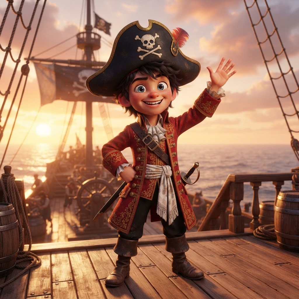 Illustration of Captain Briggs, The Clever Trickster (with a heart of gold)
