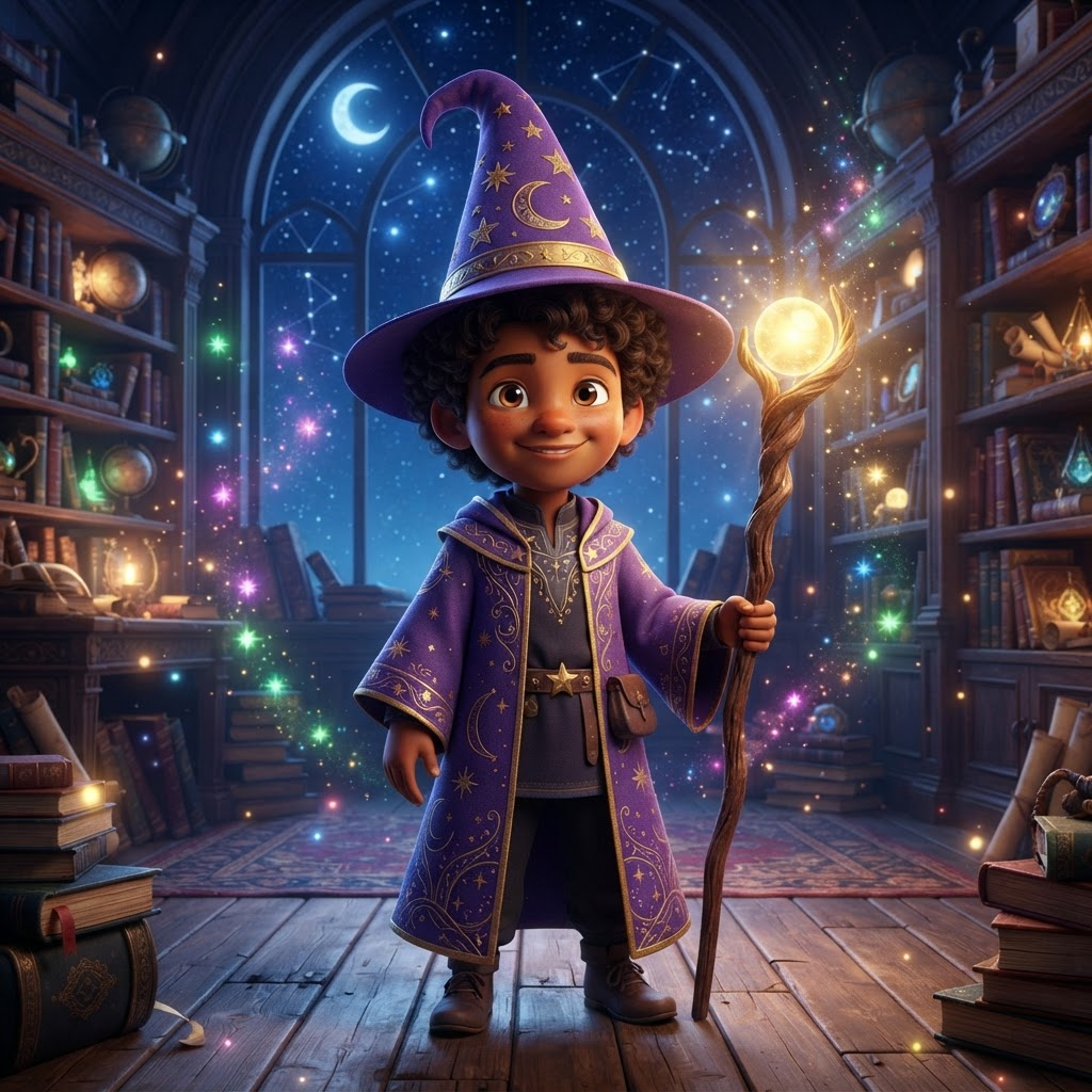 Illustration of Rowan the Wizard, The Wise Guide